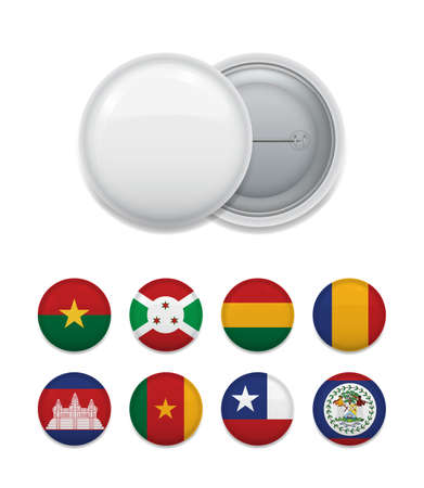 Blank badge templateÂ with flags setのイラスト素材