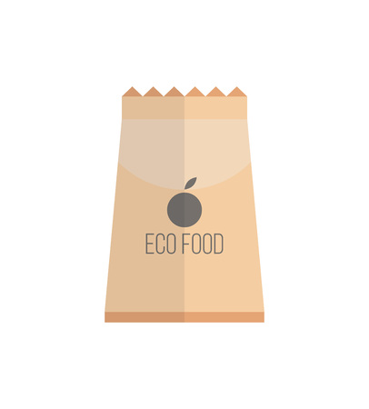 Paper bag with eco foodのイラスト素材