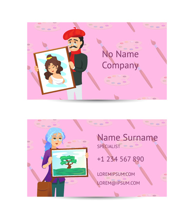 Visual art studio business card layoutのイラスト素材