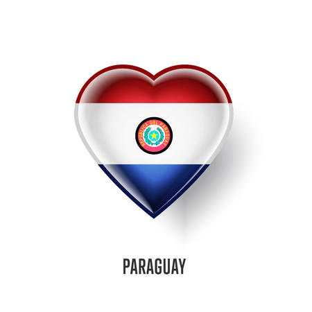 Patriotic heart symbol with Paraguay flagの写真素材