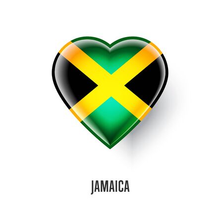 Patriotic heart symbol with Jamaica flagの写真素材