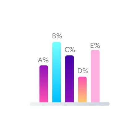Stock index infochart isolated on white background. Infographic element for business presentation vector illustration.のイラスト素材
