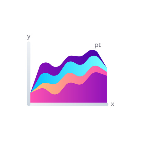 Investment indicators graph isolated on white background. Infographic element for business presentation vector illustration.のイラスト素材