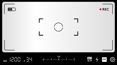 Modern camera focusing screen with settingsのイラスト素材