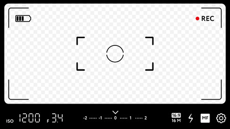 Modern camera focusing screen with settingsのイラスト素材