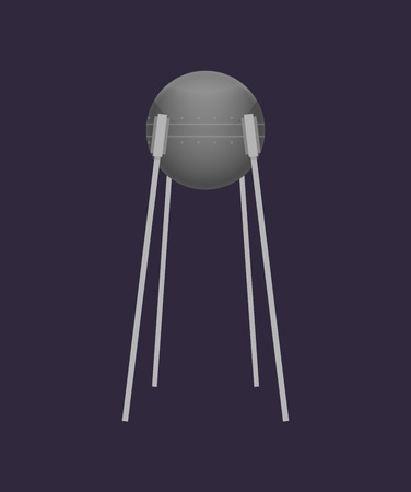 Orbital satellite in universe iconのイラスト素材