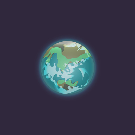 Earth planet in deep space iconのイラスト素材