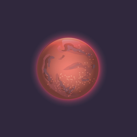 Mars planet in deep space iconのイラスト素材