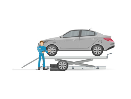 Auto mechanics in uniform iconのイラスト素材