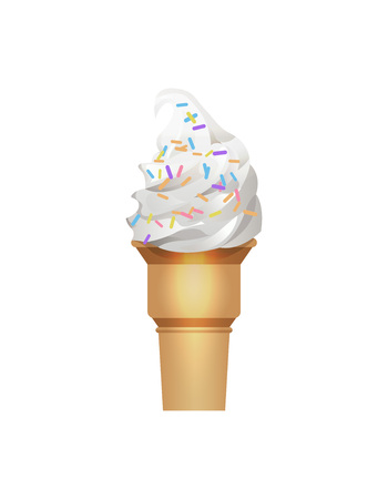 Yummy creamy ice cream scoop isolated iconのイラスト素材