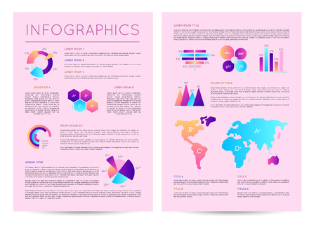 Infographics brochure with various diagramsのイラスト素材