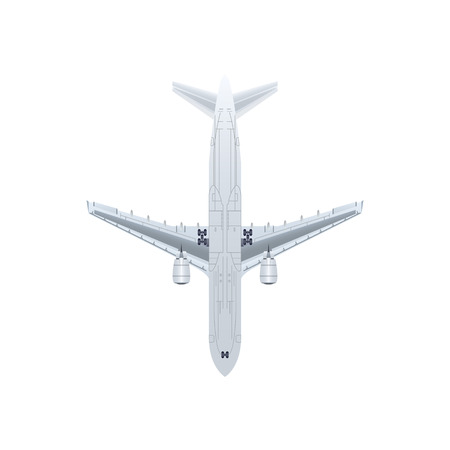 Bottom view jet airplane isolated vector iconのイラスト素材