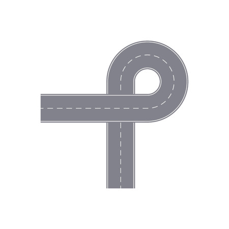 Road ring with turn isolated street map segment.のイラスト素材
