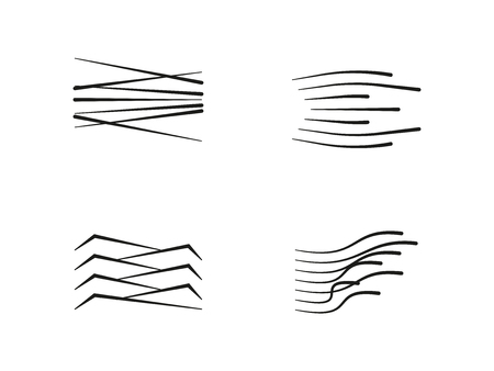 Arranged set of lines on whiteのイラスト素材
