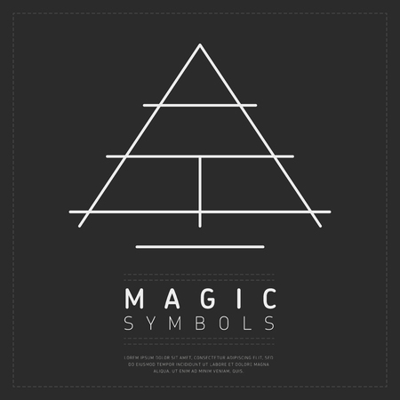 Minimalist element of spiritual symbol in simple lines on gray backgroundのイラスト素材