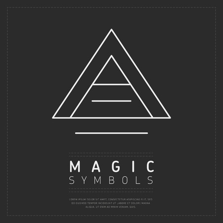 White linear spiritual symbol of magic sorcery placed on gray backgroundのイラスト素材