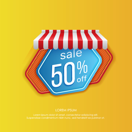 Stylish design of promotional stickerのイラスト素材