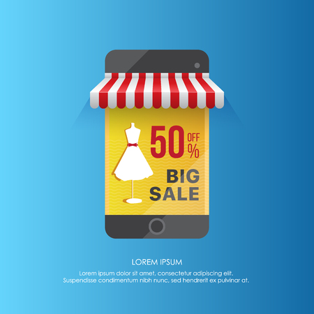 Smartphone vector design showing saleのイラスト素材