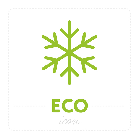 Green snowflake in green iconの写真素材