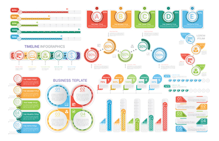 Bright infographic templates in setの写真素材