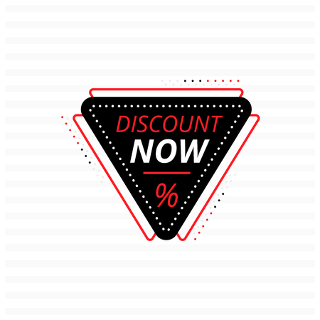 Triangle with discount now inscriptionのイラスト素材