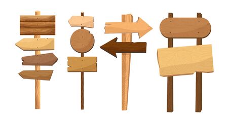 Wooden way direction signs. Vintage boardのイラスト素材