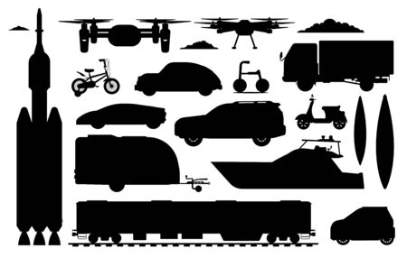 Transport vehicles set. Different transportのイラスト素材