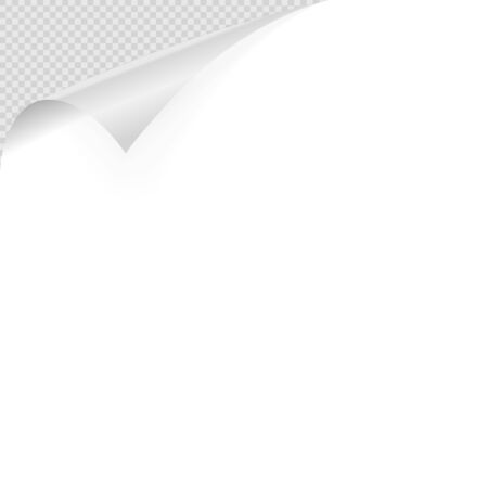 Realistic curled paper on transparent backgroundのイラスト素材