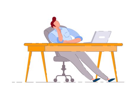 Lazy worker. Isolated bored business manのイラスト素材