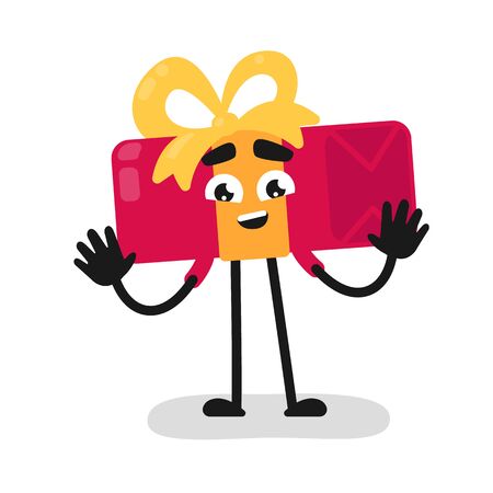 Funny gift box. Isolated funny present objectのイラスト素材