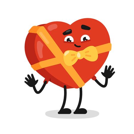 Heart shaped gift box. Isolated present objectのイラスト素材