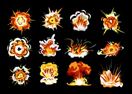 Bomb explosion setのイラスト素材