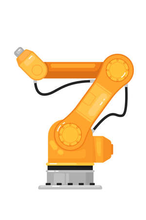 Industrial robot arm. Isolated yellow robotic armのイラスト素材