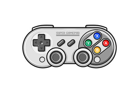 Retro gamepad icon. Isolated electronic gamepad