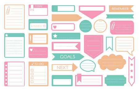 To-do list, reminder, note, memo sticker icon setのイラスト素材
