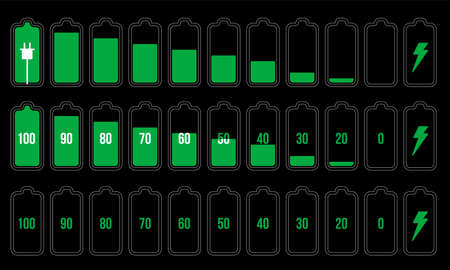 Battery indicator setのイラスト素材