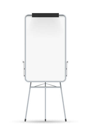 Blank flip chart. Isolated blank white boardのイラスト素材