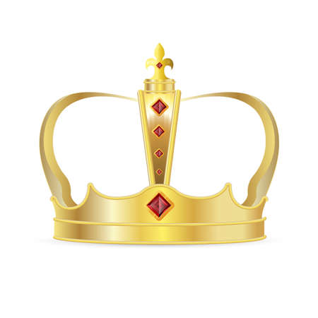 Royal crown. Isolated realistic royal gold crownのイラスト素材