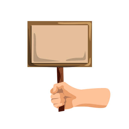 Hand with sign. Isolated activist person handのイラスト素材
