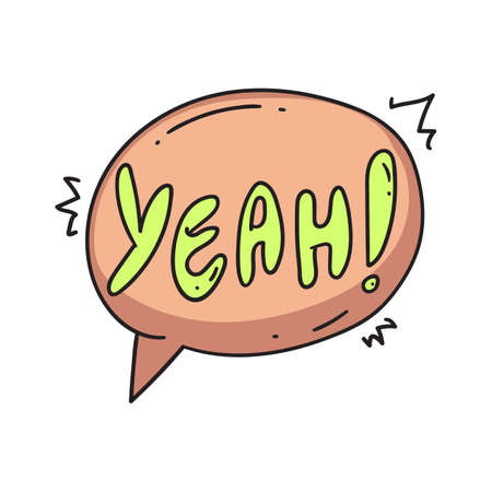 Yeah word on speech bubbleのイラスト素材