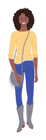 woman full length portrait on whiteのイラスト素材