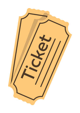 Pair of ticket isolated on white backgroundのイラスト素材