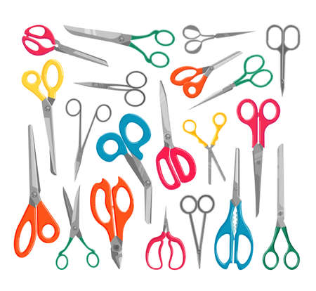 Scissors stationary set isolated on white backgroundのイラスト素材
