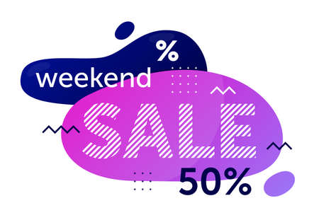 Weekend sale special offer badge isolated on whiteのイラスト素材