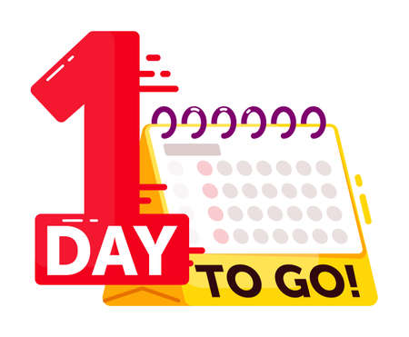 One day to go special vector announcement on whiteのイラスト素材