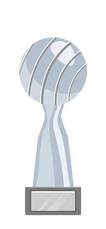 Silver sport trophy cup isolated on white backgroundのイラスト素材