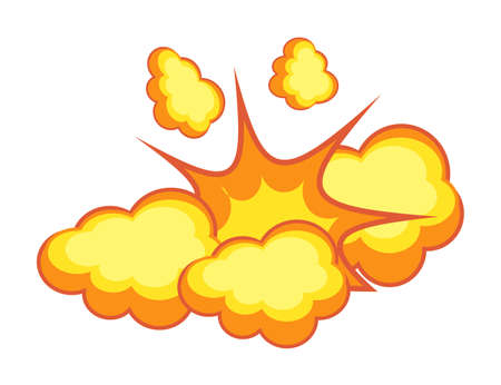 Dynamite explosion burst effect isolated on whiteのイラスト素材
