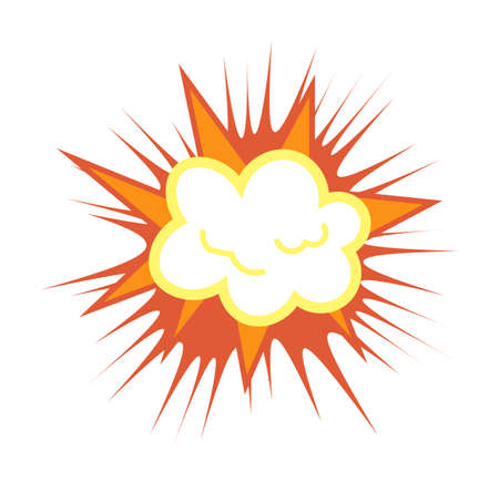 Cartoon comic boom effect on white backgroundのイラスト素材