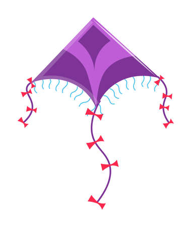 Floating wind kite with bow isolated on whiteのイラスト素材