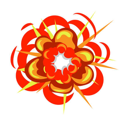 Dynamite explosion isolated on white backgroundのイラスト素材